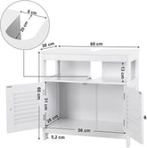 VASAGLE Under Sink Cabinet with 2 Doors Open Compartment White BBC02WT
